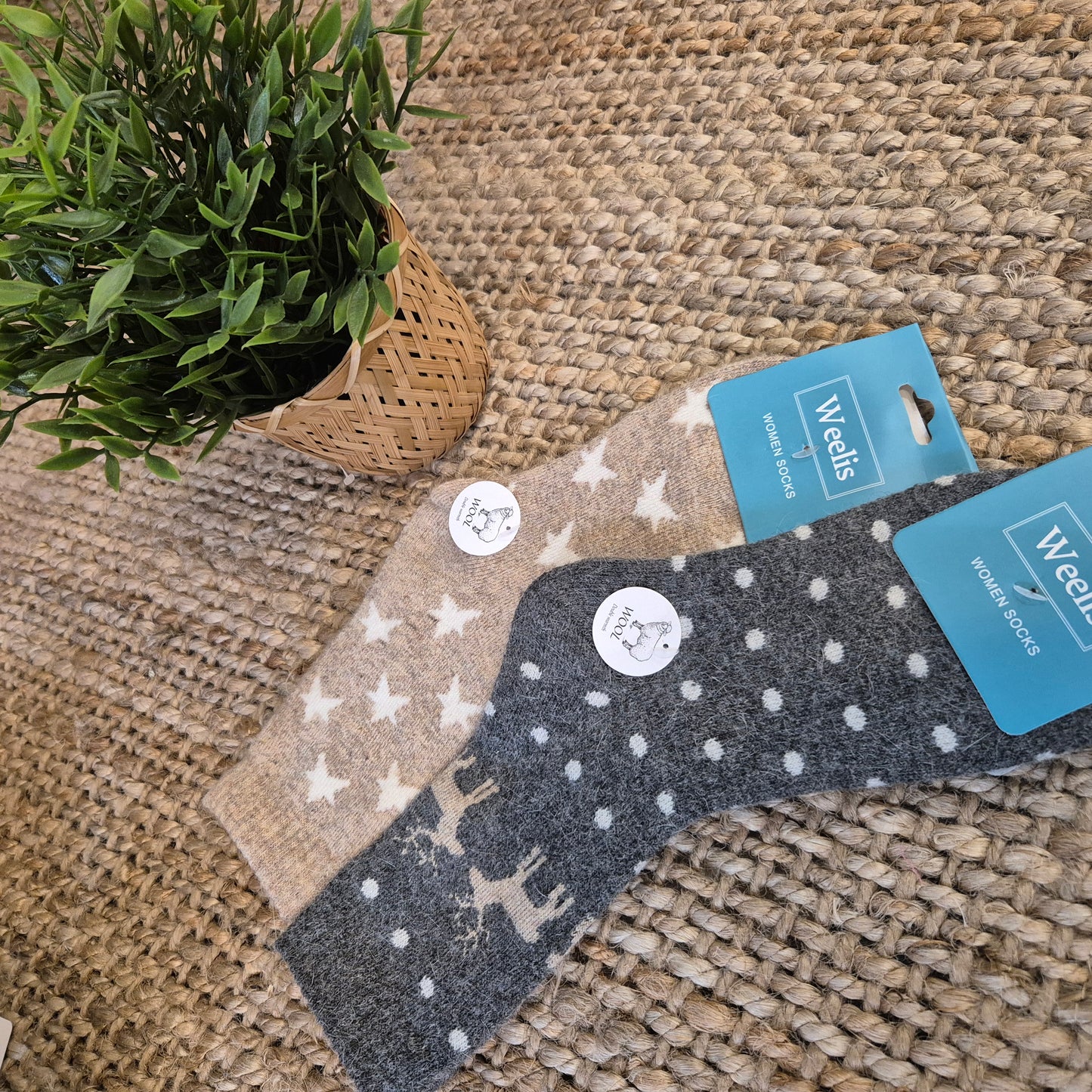 Wool blend cosy socks.