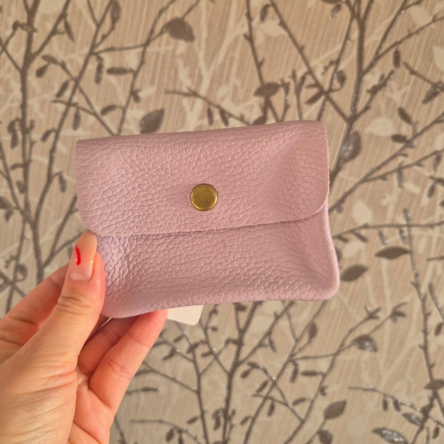 Leather coin purse - lilac