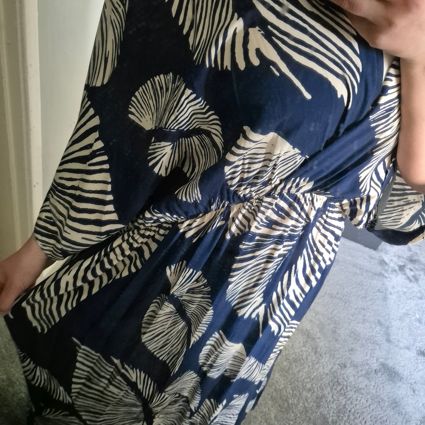 Palm leaf print maxi dress