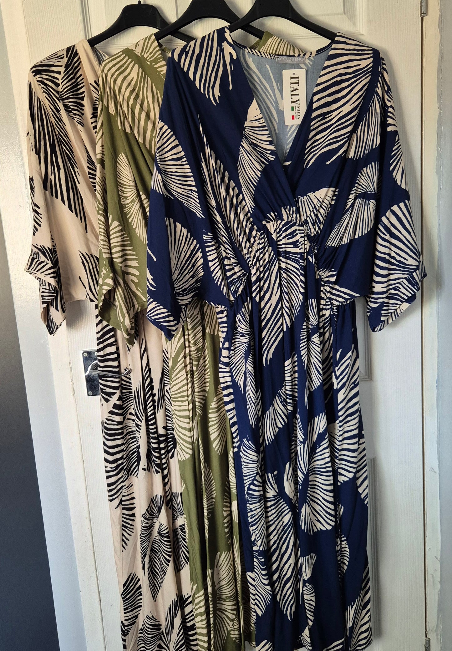 Palm leaf print maxi dress